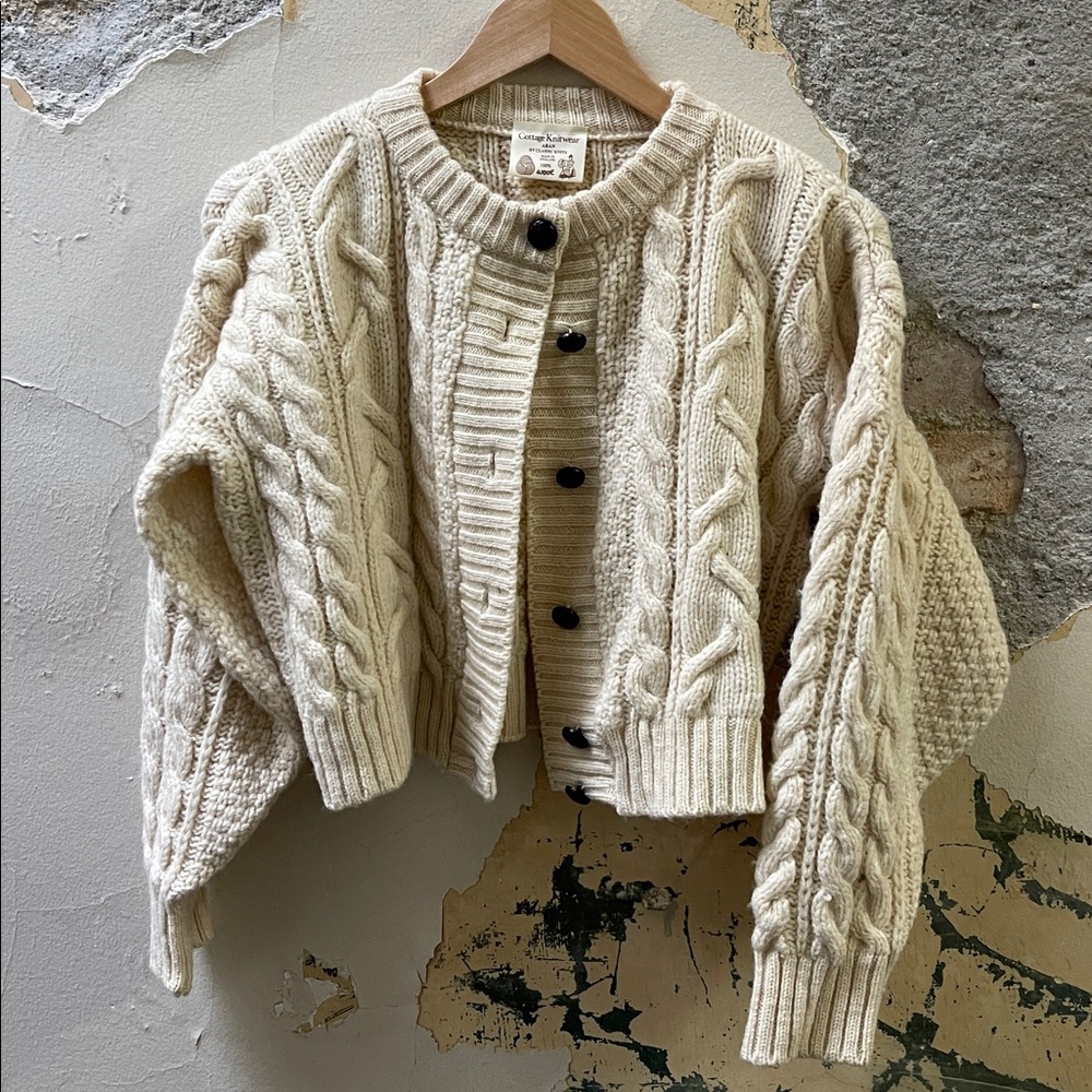 Vintage Cottage Knitwear Wool Cardigan - Picture 2 of 6